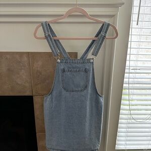 Short Denim Overall Dress